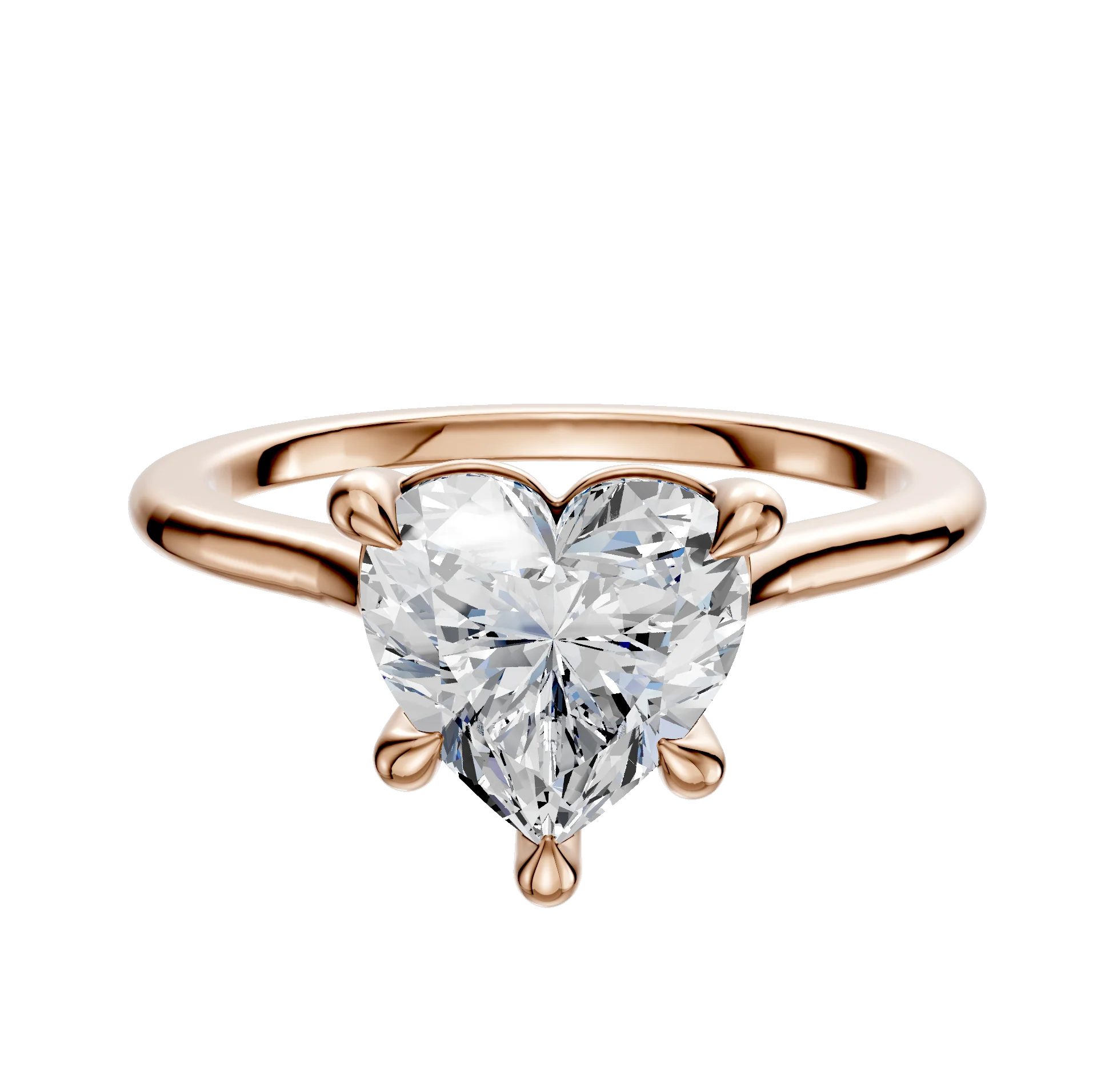 14K Rose Gold 4 Prong Basket Cathedral Dome 1.5mm Engagement Ring