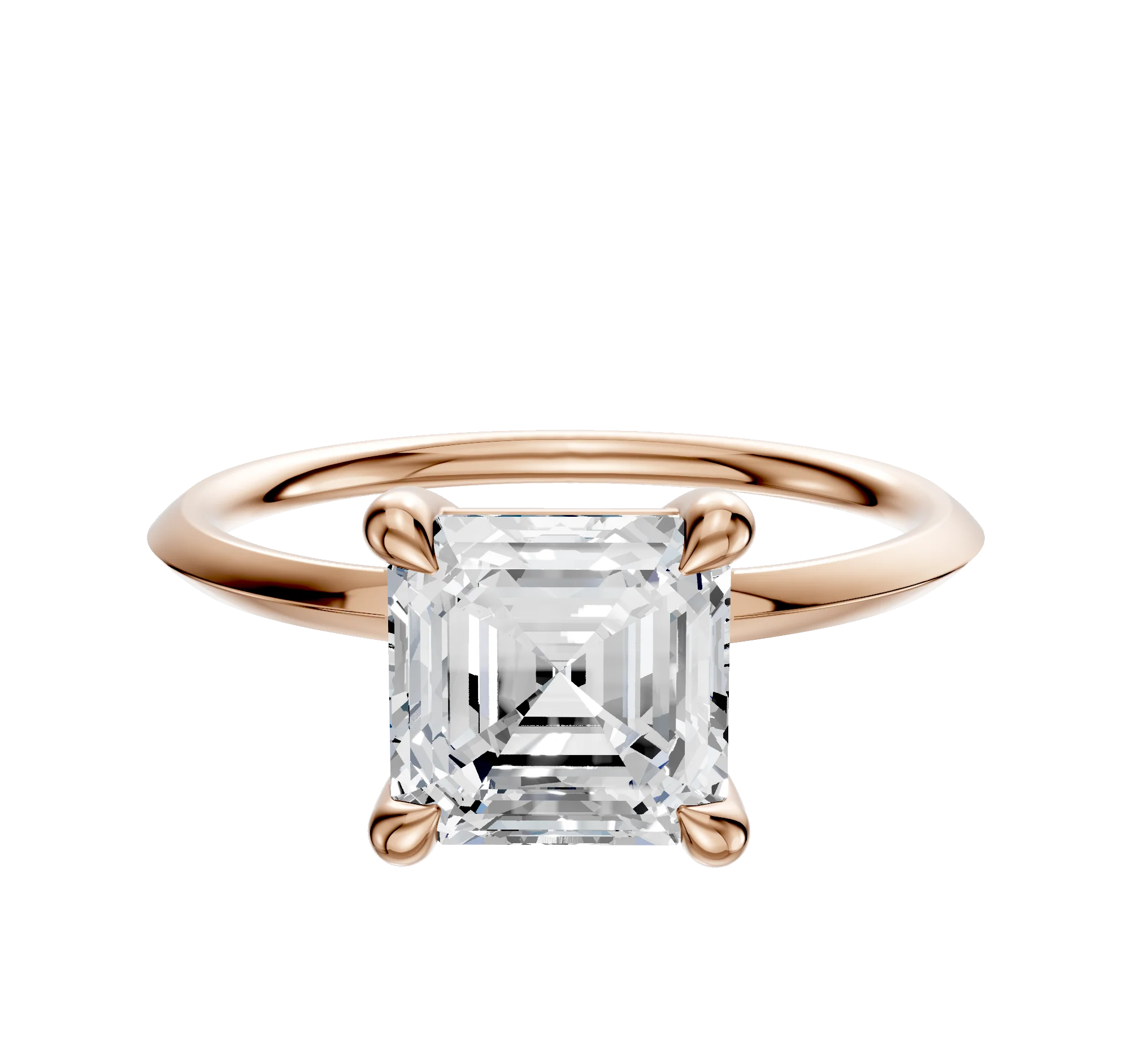 14K Rose Gold 4 Prong Basket Classic Knife Edge 1.5mm Engagement Ring