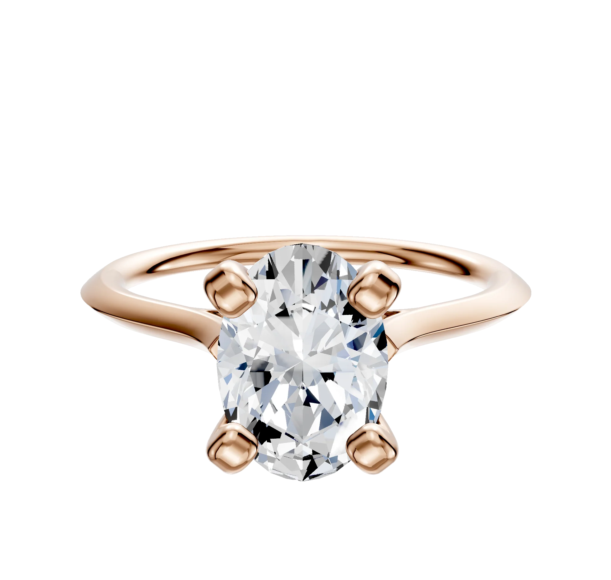 14K Rose Gold 4 Prong Cathedral Knife Edge 1.5mm Engagement Ring