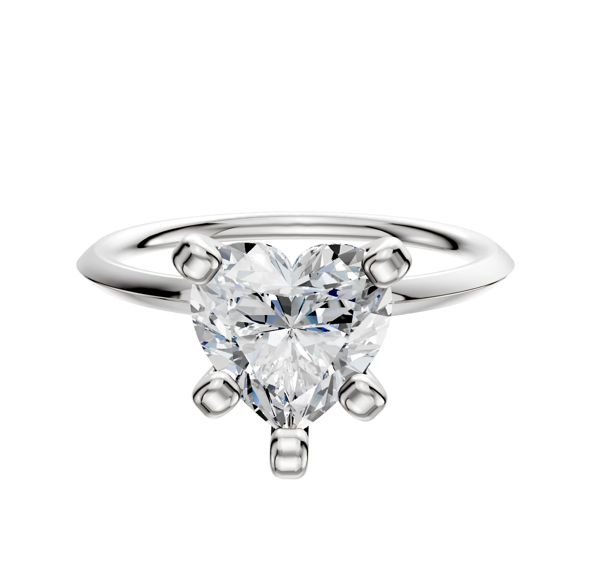 14K White Gold 4 Prong Classic Knife Edge 1.5mm Engagement Ring