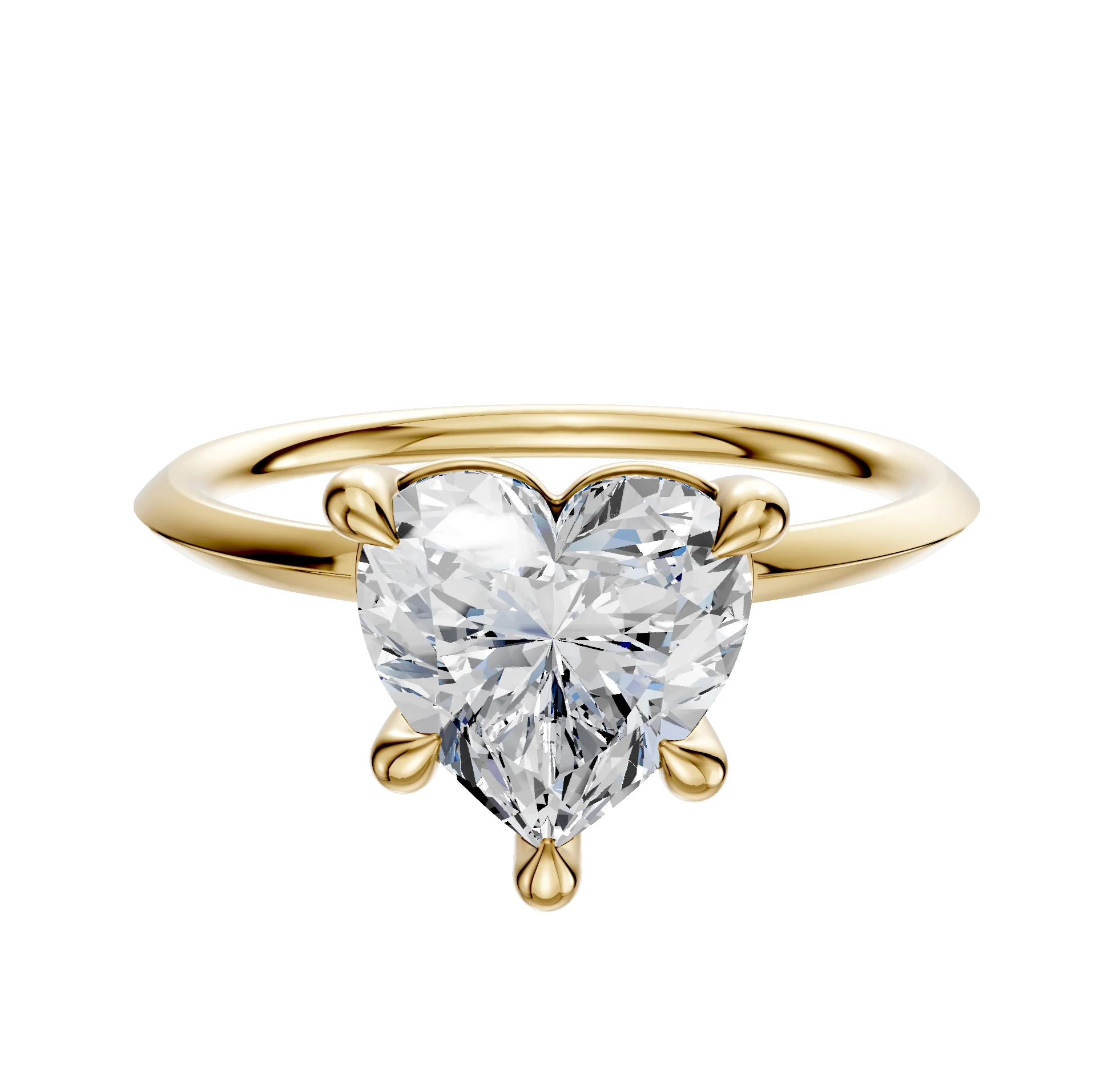 14K Yellow Gold 4 Prong Basket Classic Knife Edge 1.5mm Engagement Ring