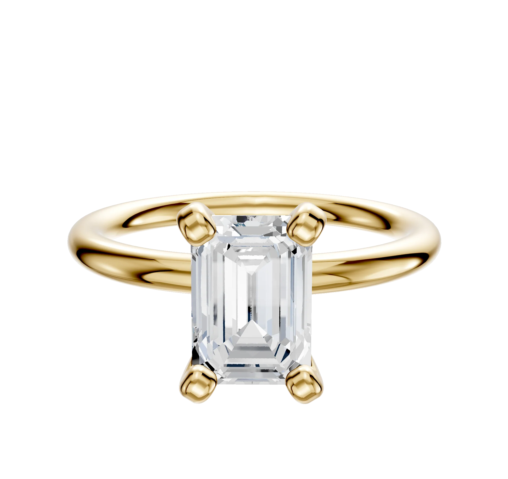 14K Yellow Gold 4 Prong Classic Dome 2.0mm Engagement Ring