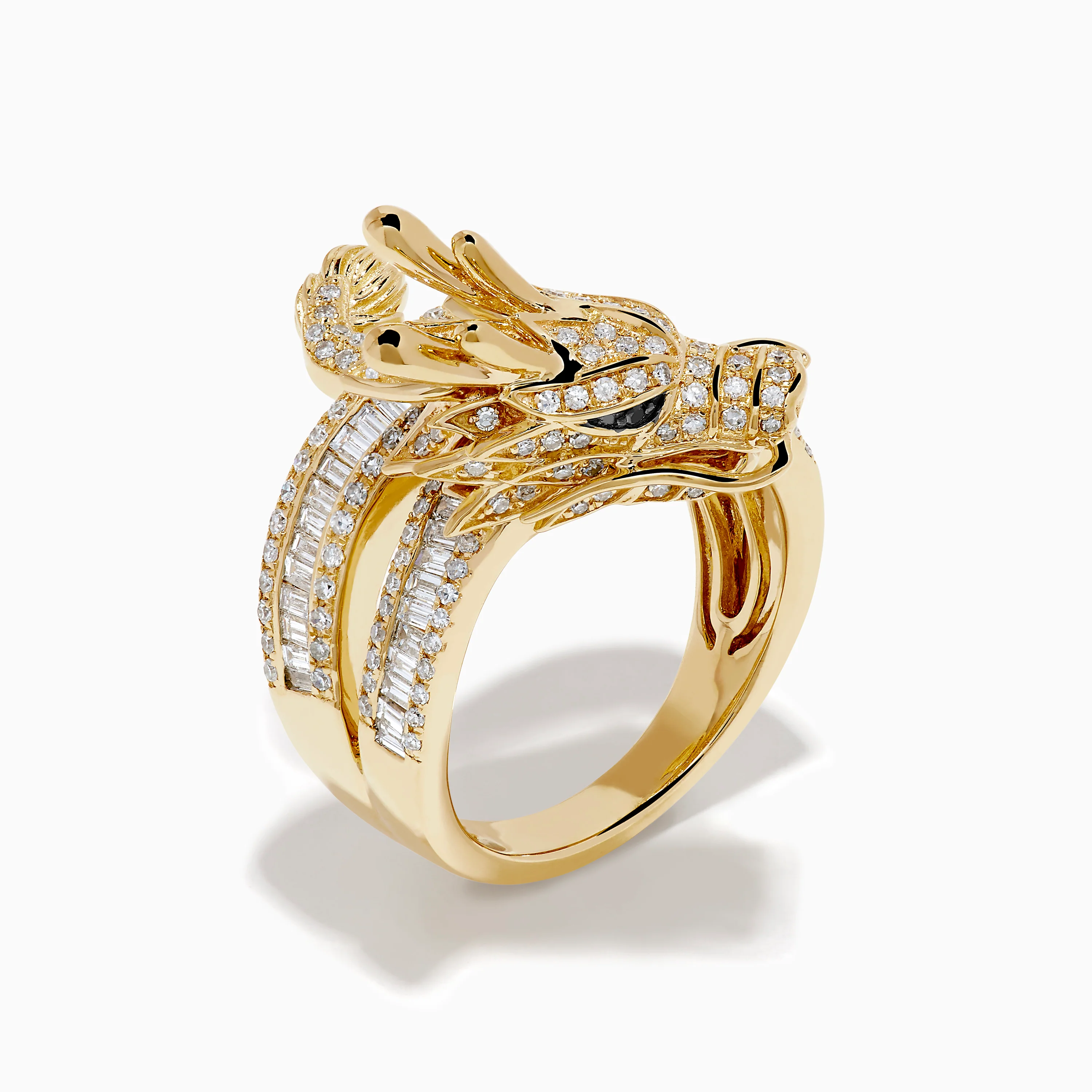 14K Yellow Gold Diamond Dragon Wrap Ring