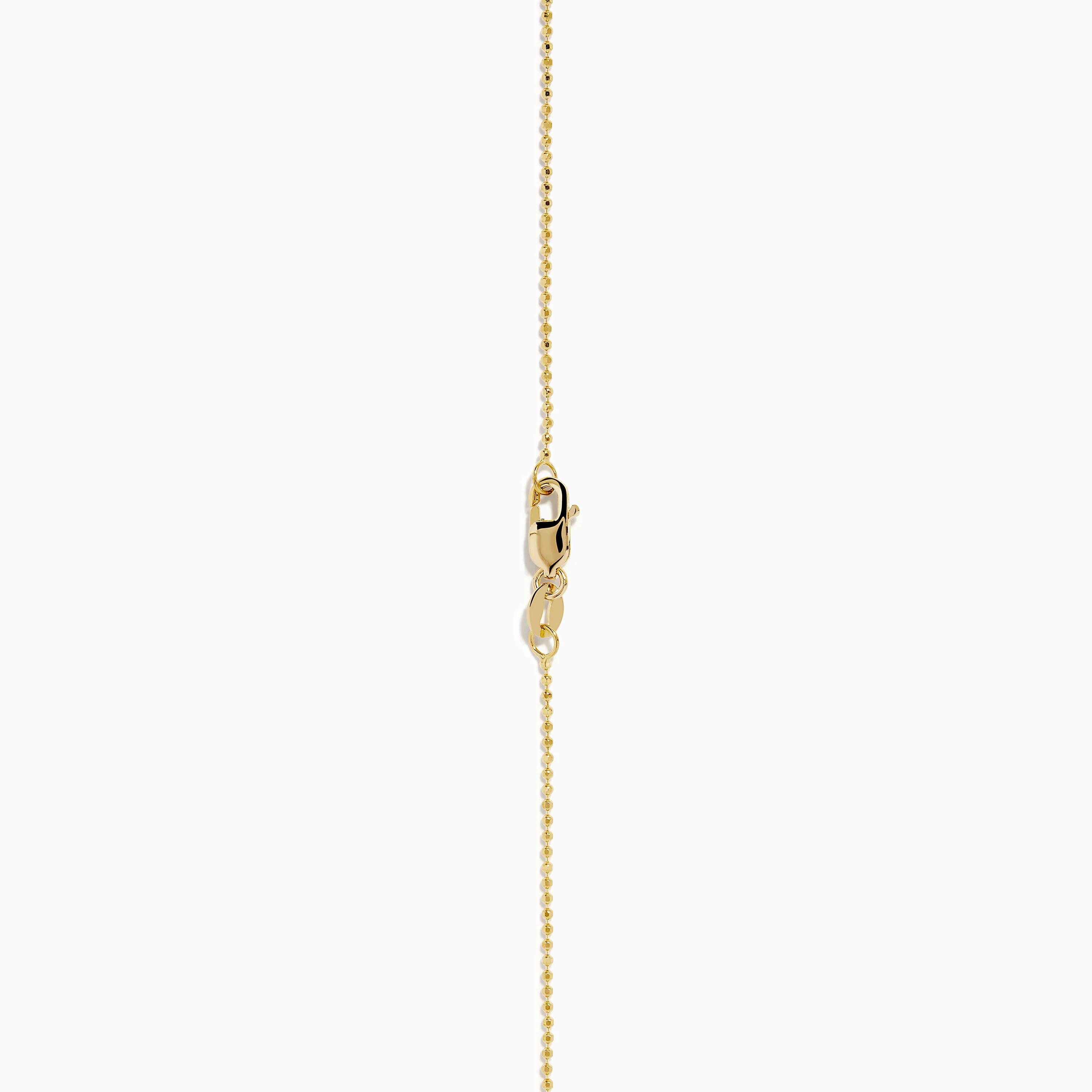 14K Yellow Gold Floating Diamonds Beaded Chain Necklace - Image 4