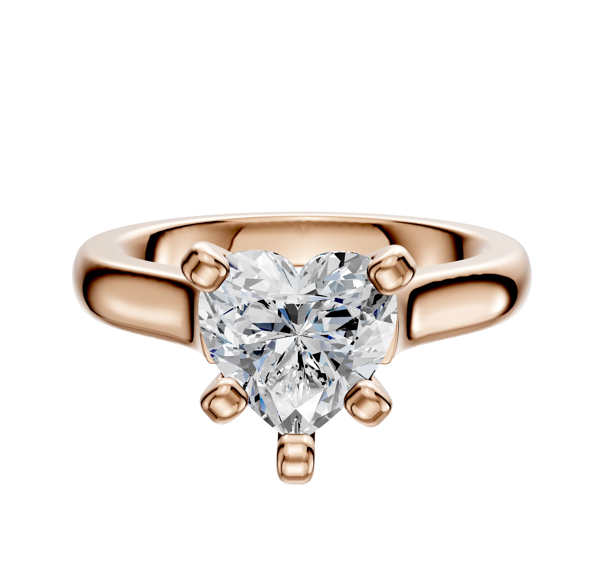 18K Rose Gold 4 Prong Cathedral Dome 3.0mm Engagement Ring