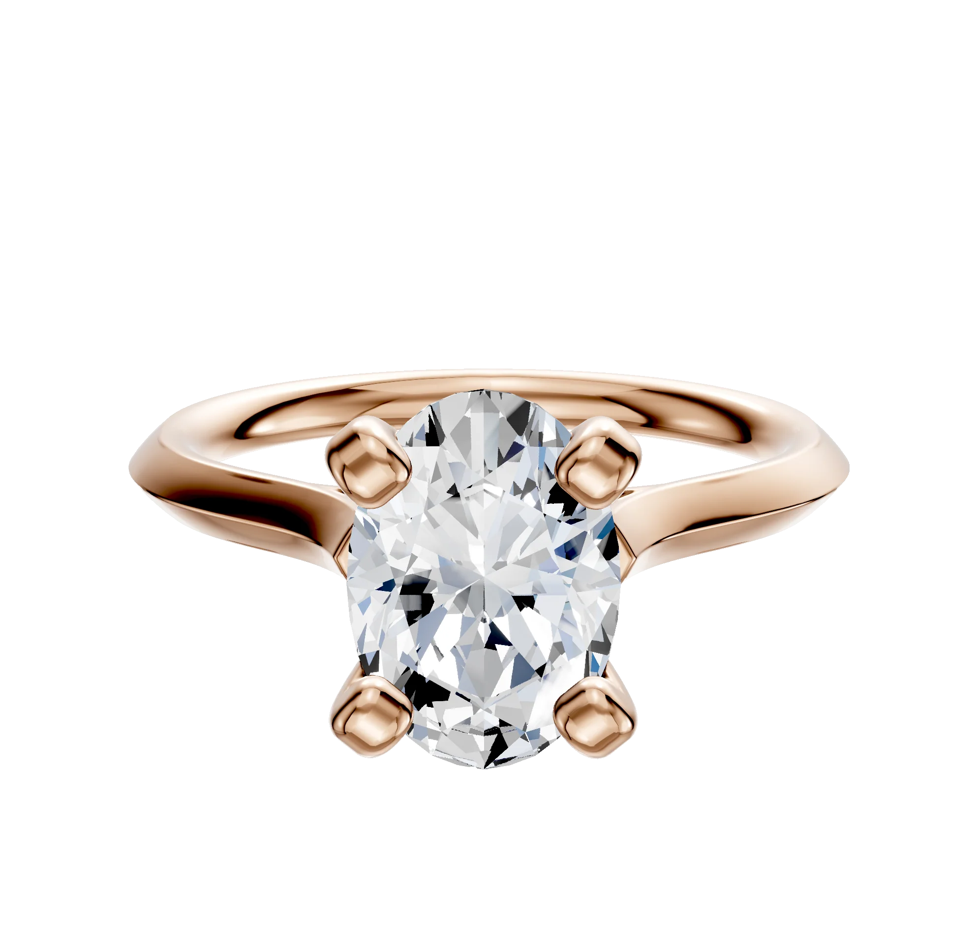 18K Rose Gold 4 Prong Cathedral Knife Edge 2.0mm Engagement Ring