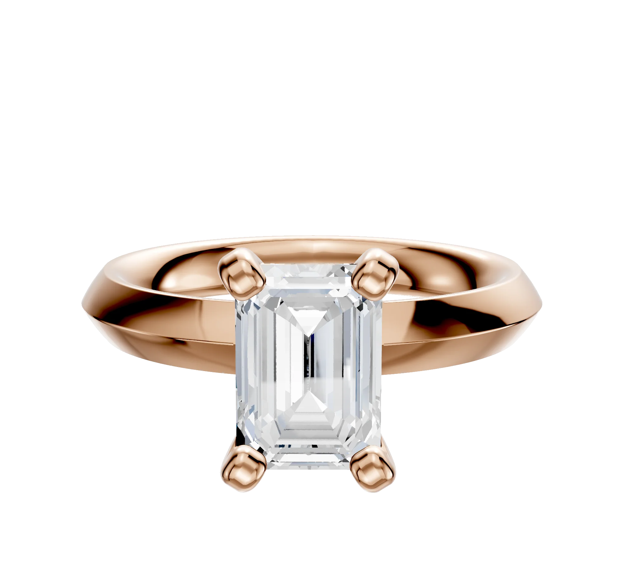 18K Rose Gold 4 Prong Classic Knife Edge 3.0mm Engagement Ring