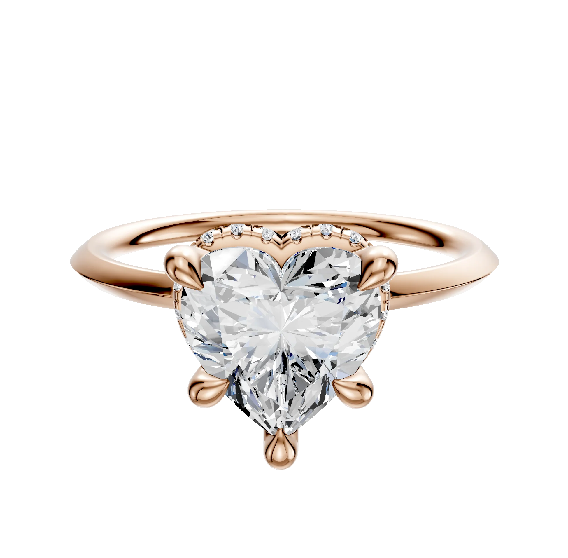 18K Rose Gold 4 Prong Collar Classic Knife Edge 1.5mm Engagement Ring