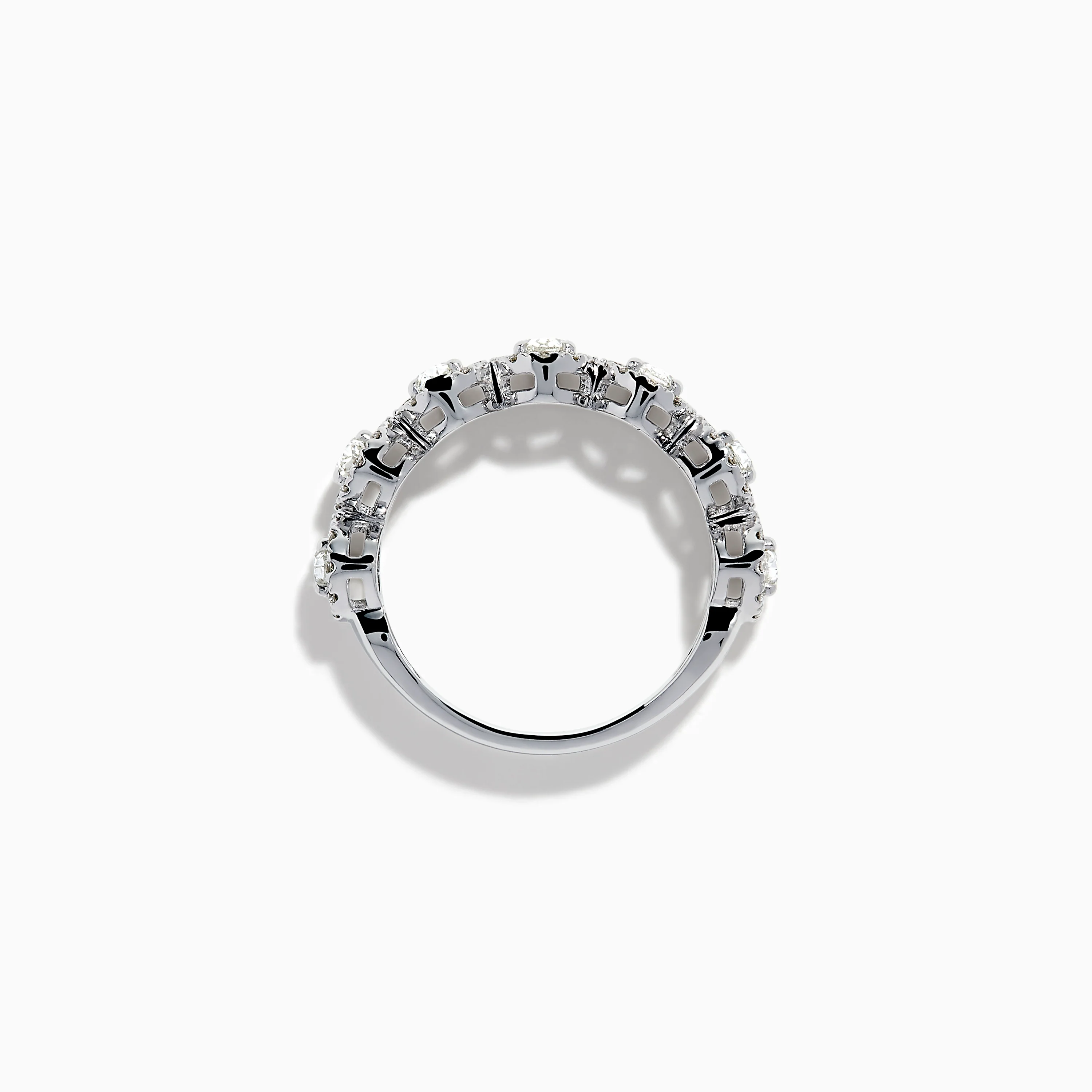 18K White Gold Diamond Oval Halo Band Ring - Image 3