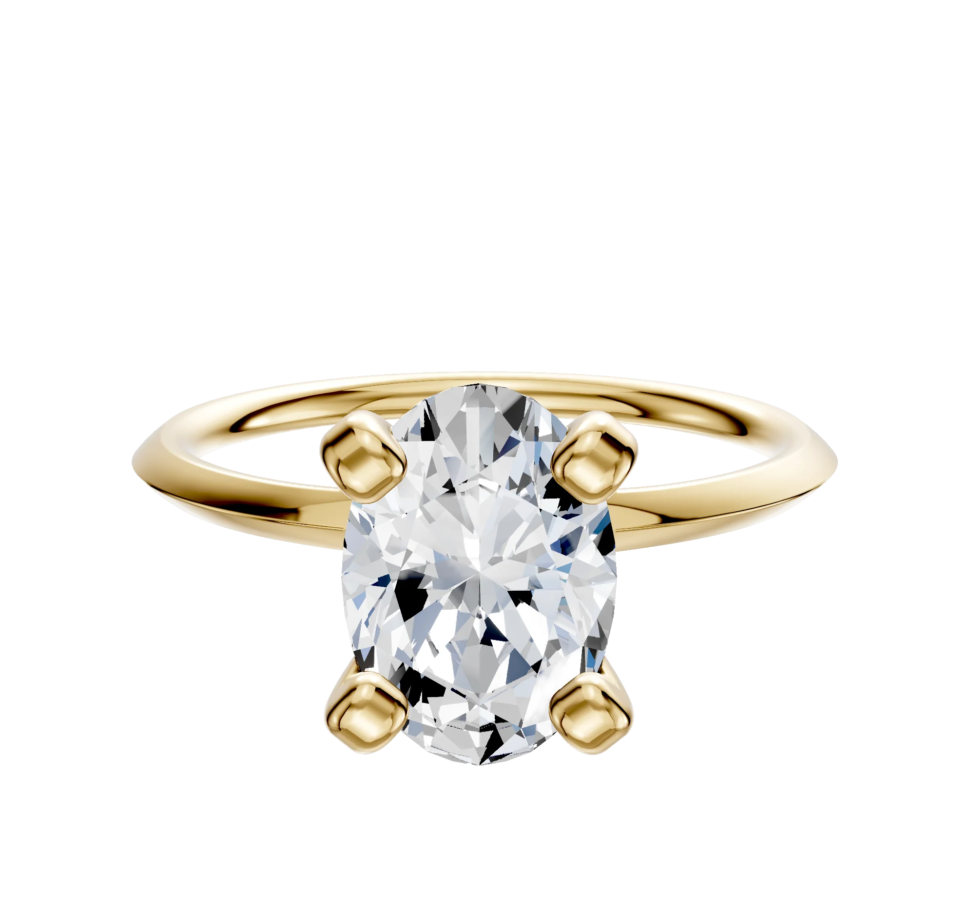 18K Yellow Gold 4 Prong Classic Knife Edge 1.5mm Engagement Ring