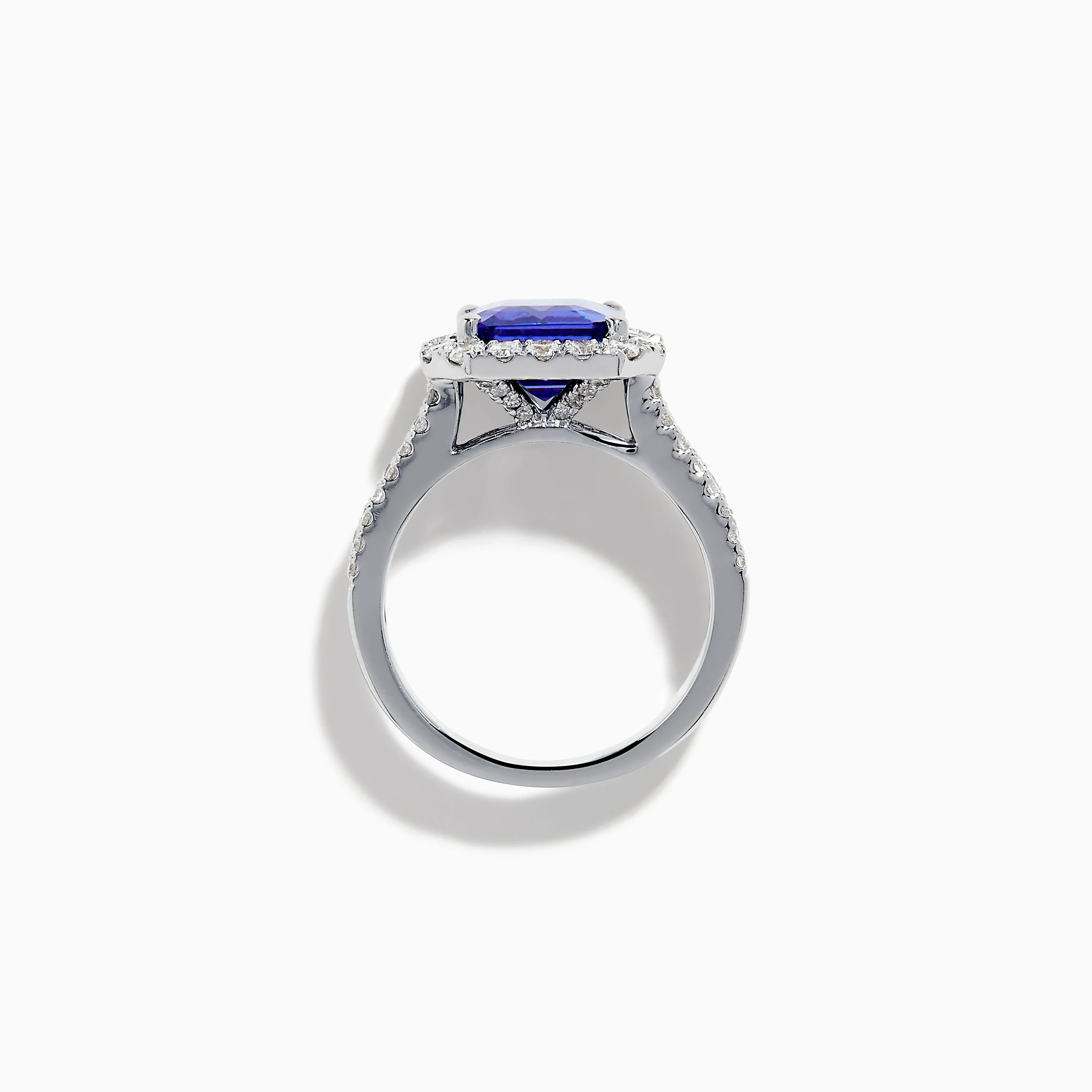Effy Hematian 18K White Gold Tanzanite and Diamond Halo Cocktail Ring - Image 3