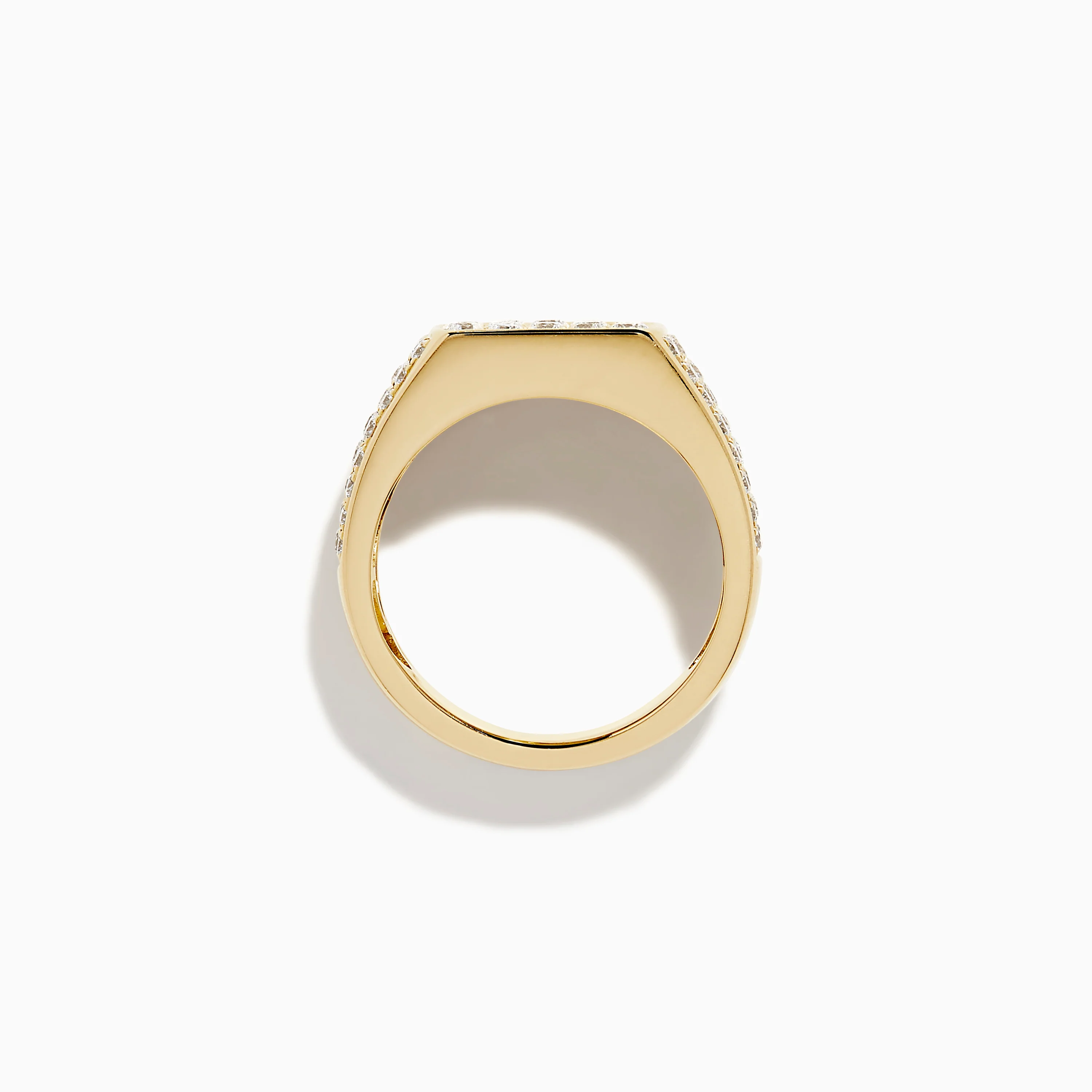 Lab Grown Diamond Pave Men's Signet Pinky Ring in 14K Yellow Gold - Image 3