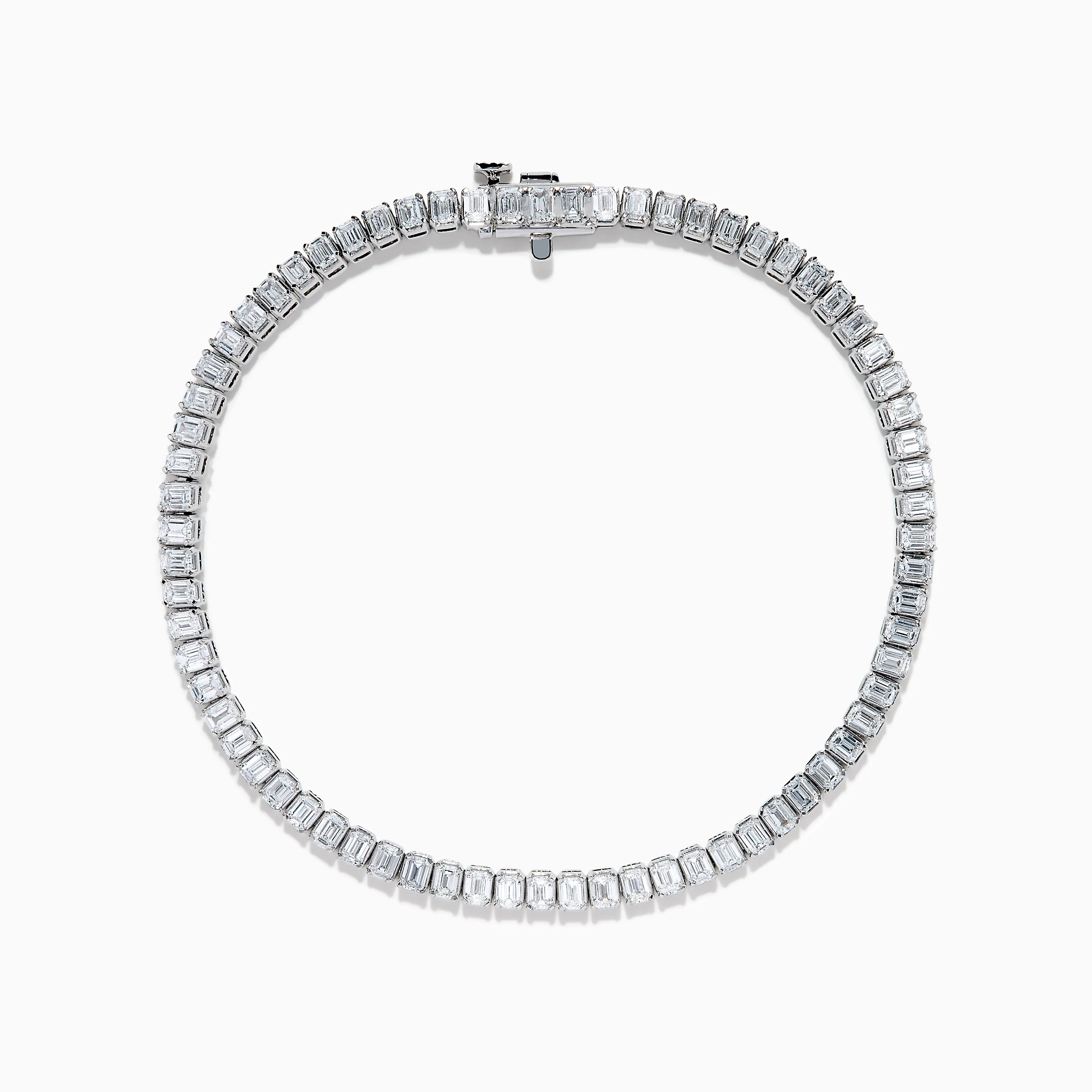 Lab Grown Emerald Cut Diamond 4.26ct Tennis Bracelet in 14K White Gold - Image 3