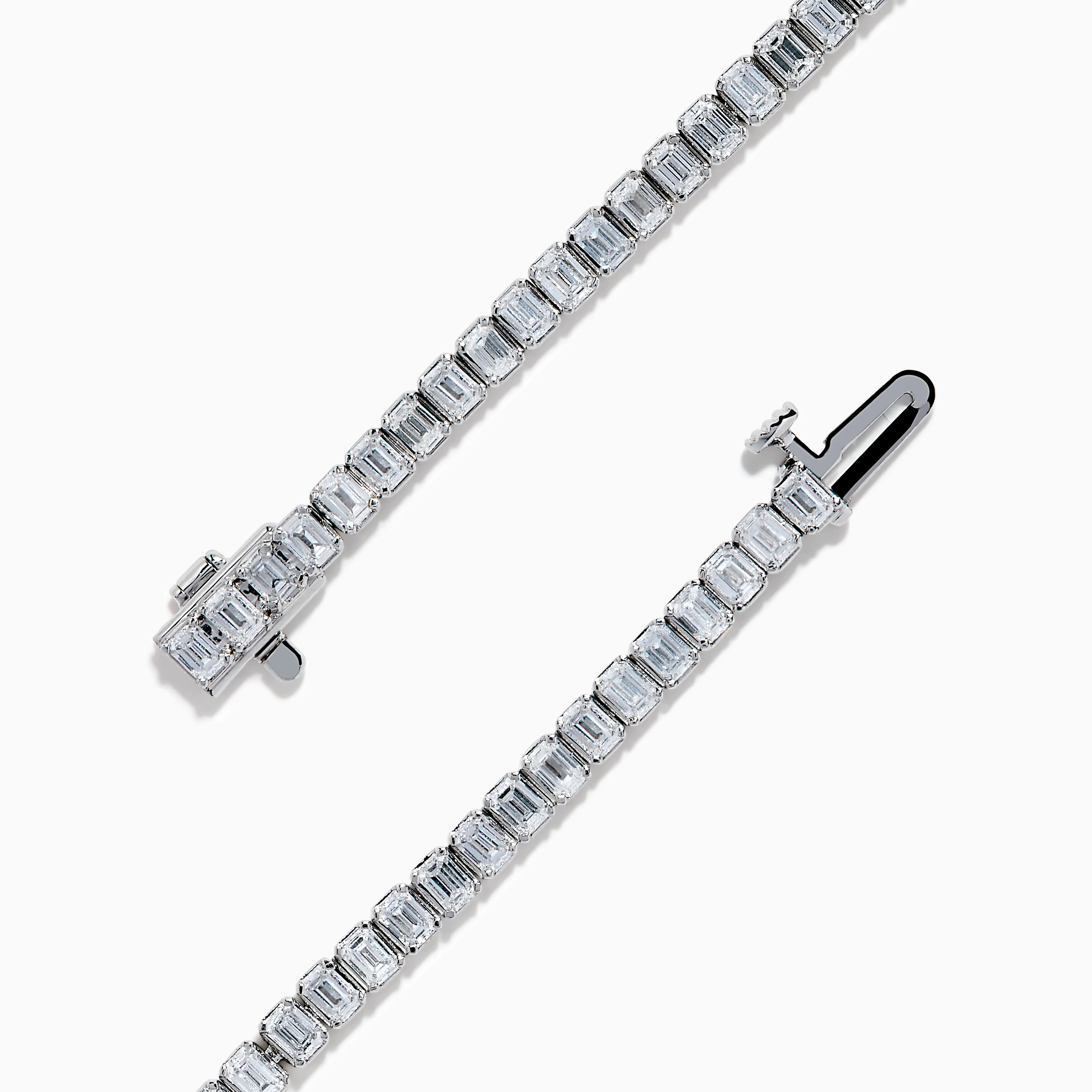 Lab Grown Emerald Cut Diamond 4.26ct Tennis Bracelet in 14K White Gold - Image 4