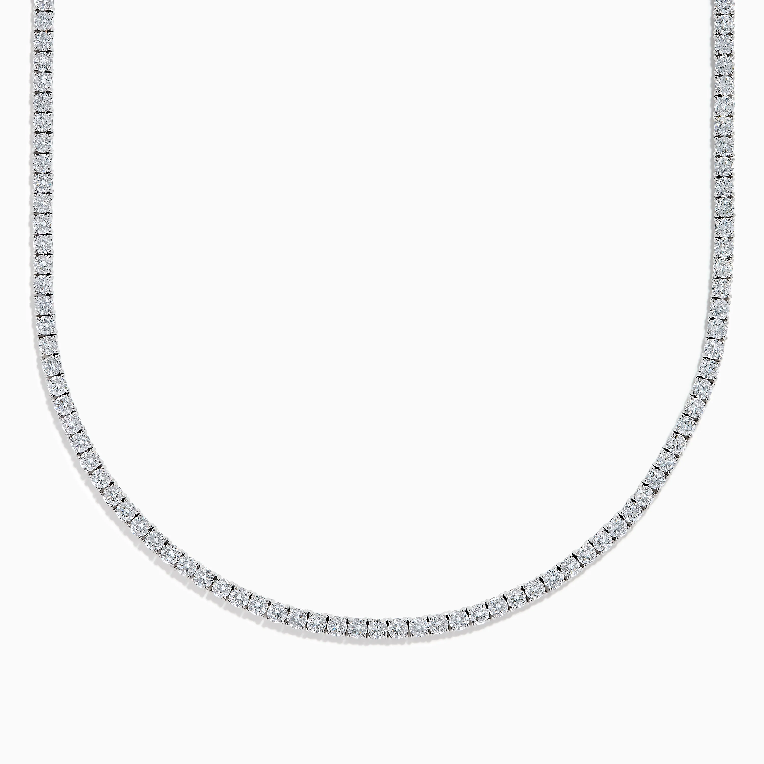 Lab Grown Round Diamond 14.69ct Tennis Necklace in 14K White Gold
