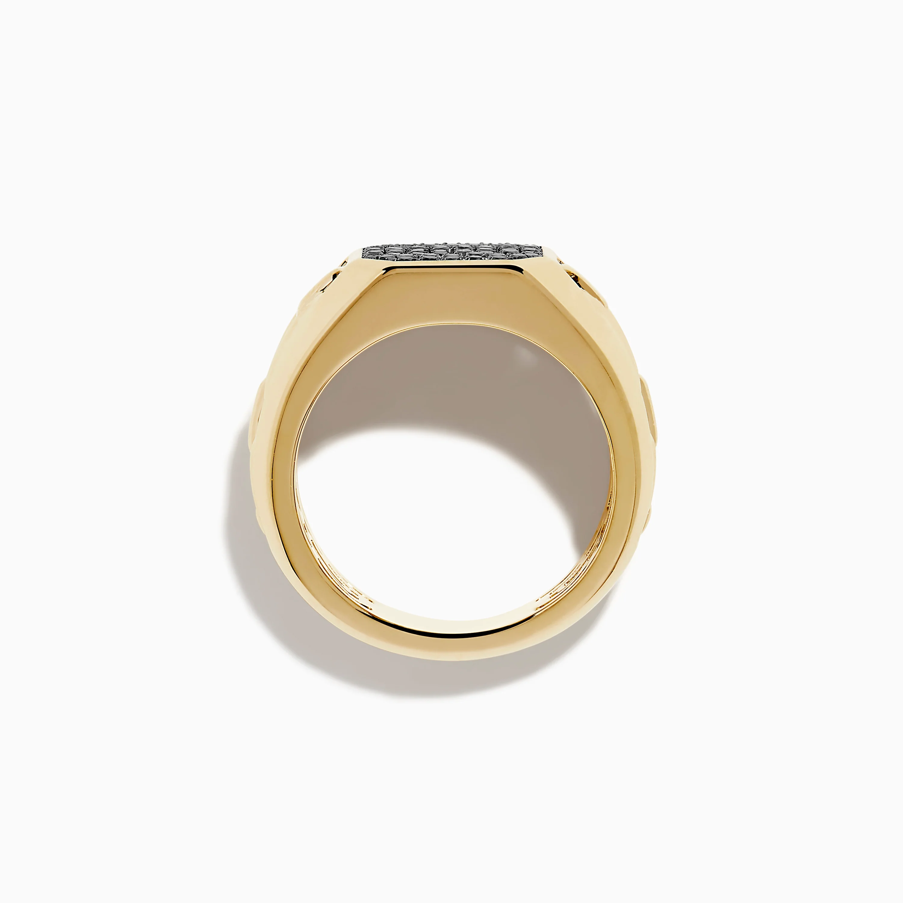 Men's 14K Yellow Gold Black Diamond Signet Ring - Image 3