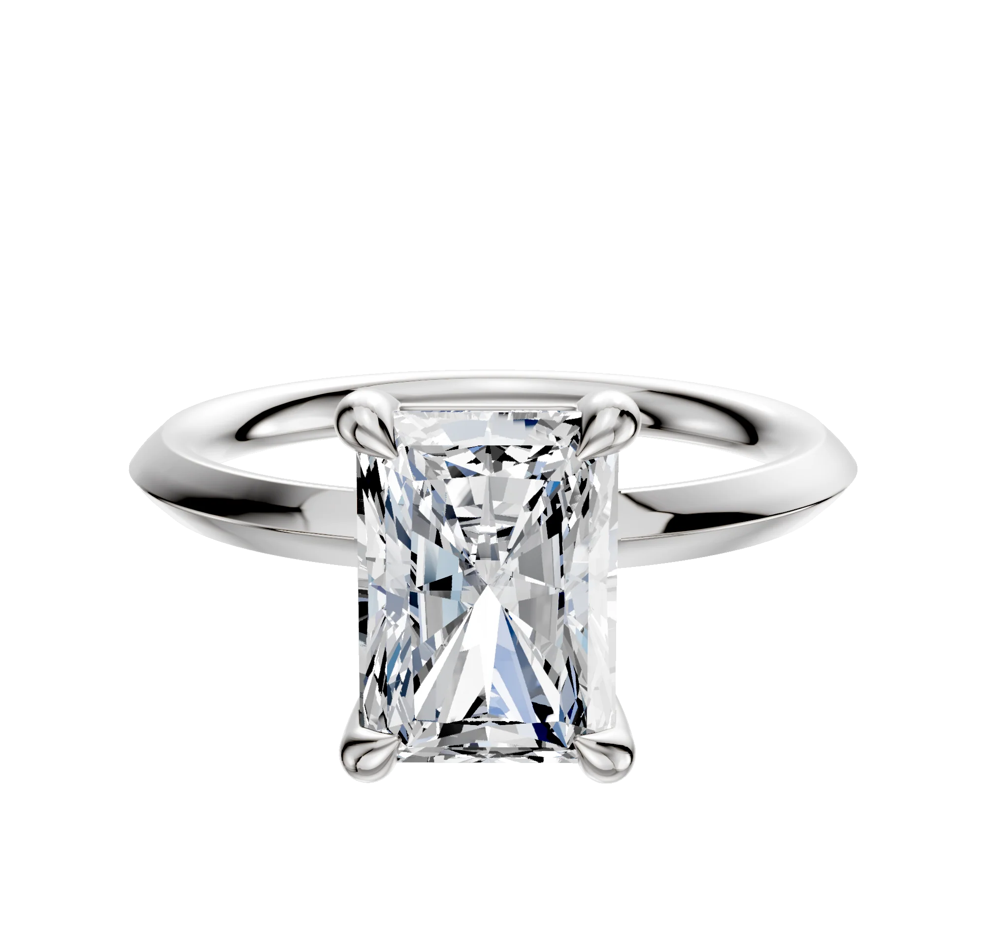 Platinum 4 Prong Basket Classic Knife Edge 2.0mm Engagement Ring