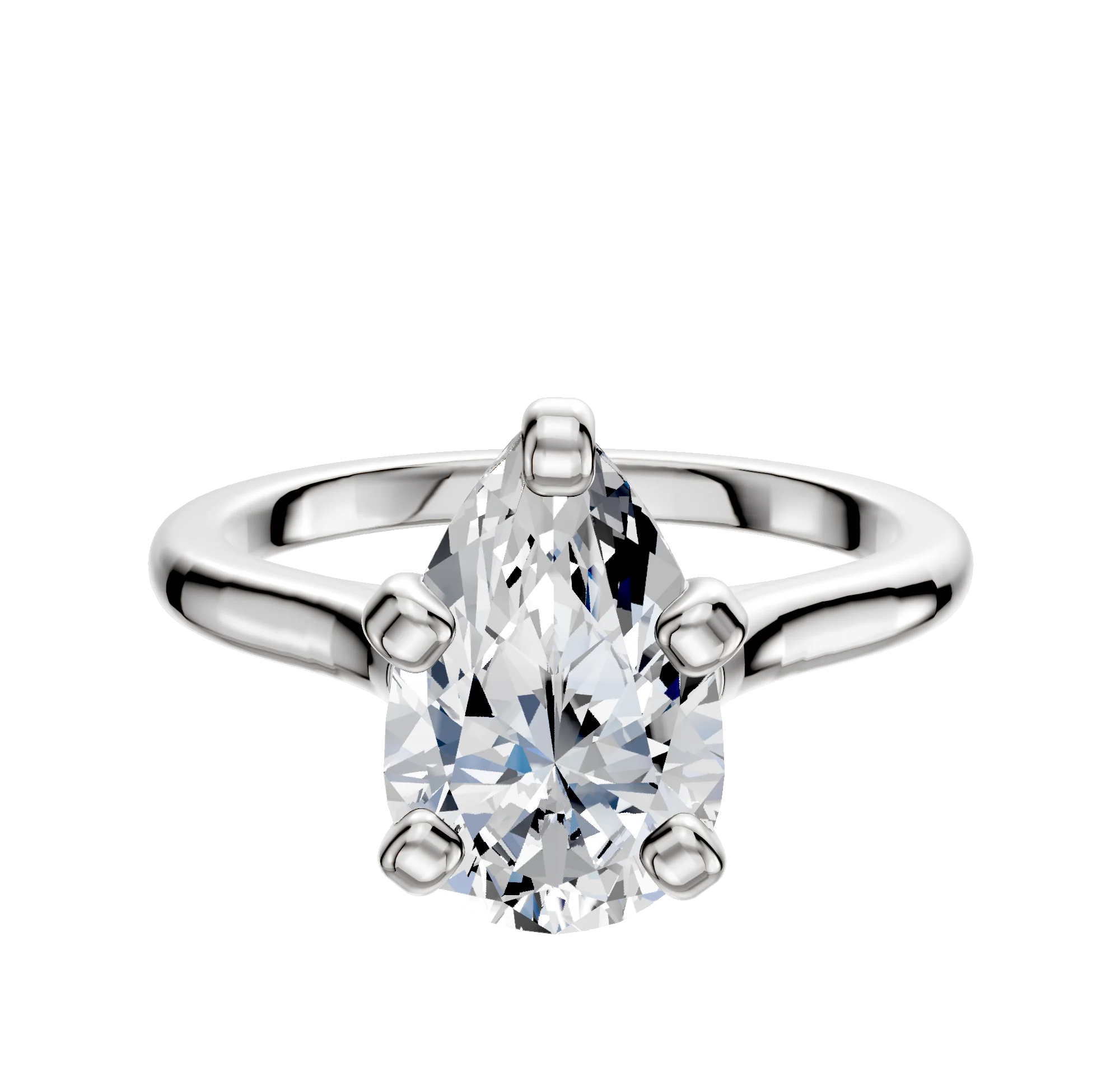 Platinum 4 Prong Cathedral Dome 2.0mm Engagement Ring