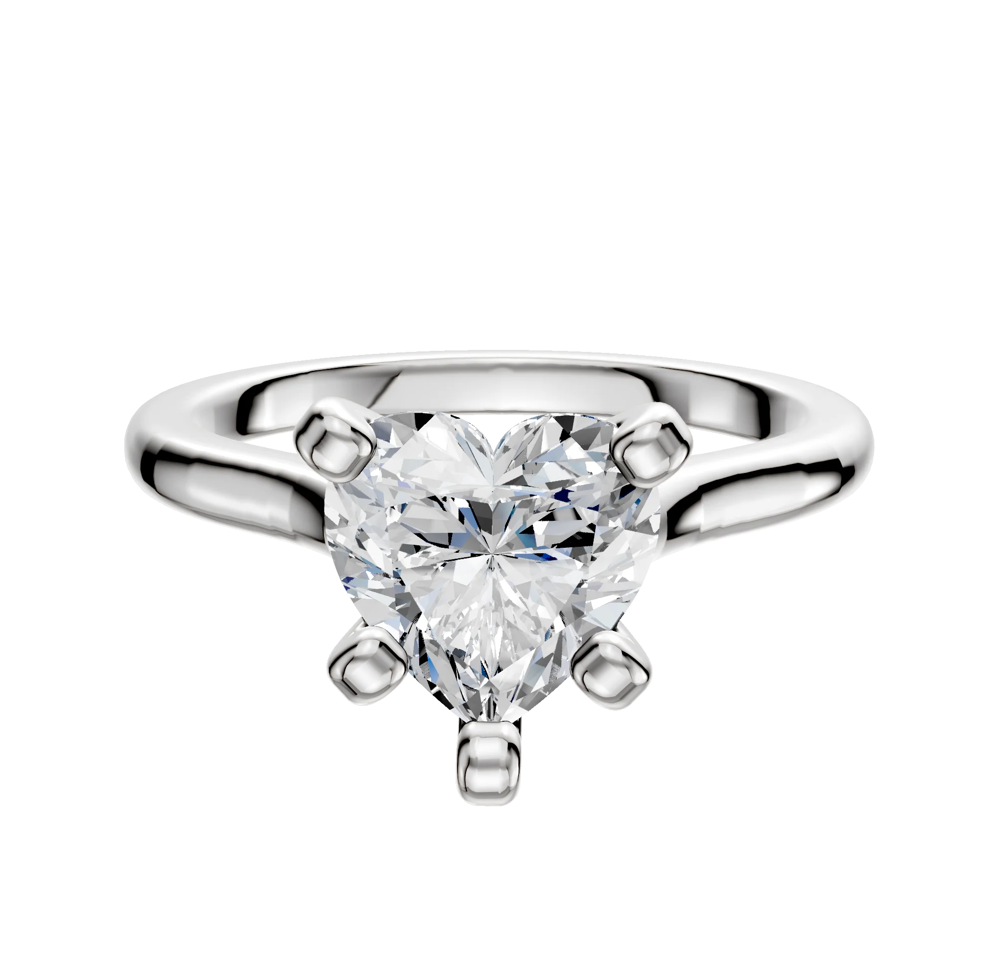 Platinum 4 Prong Cathedral Dome 2.0mm Engagement Ring
