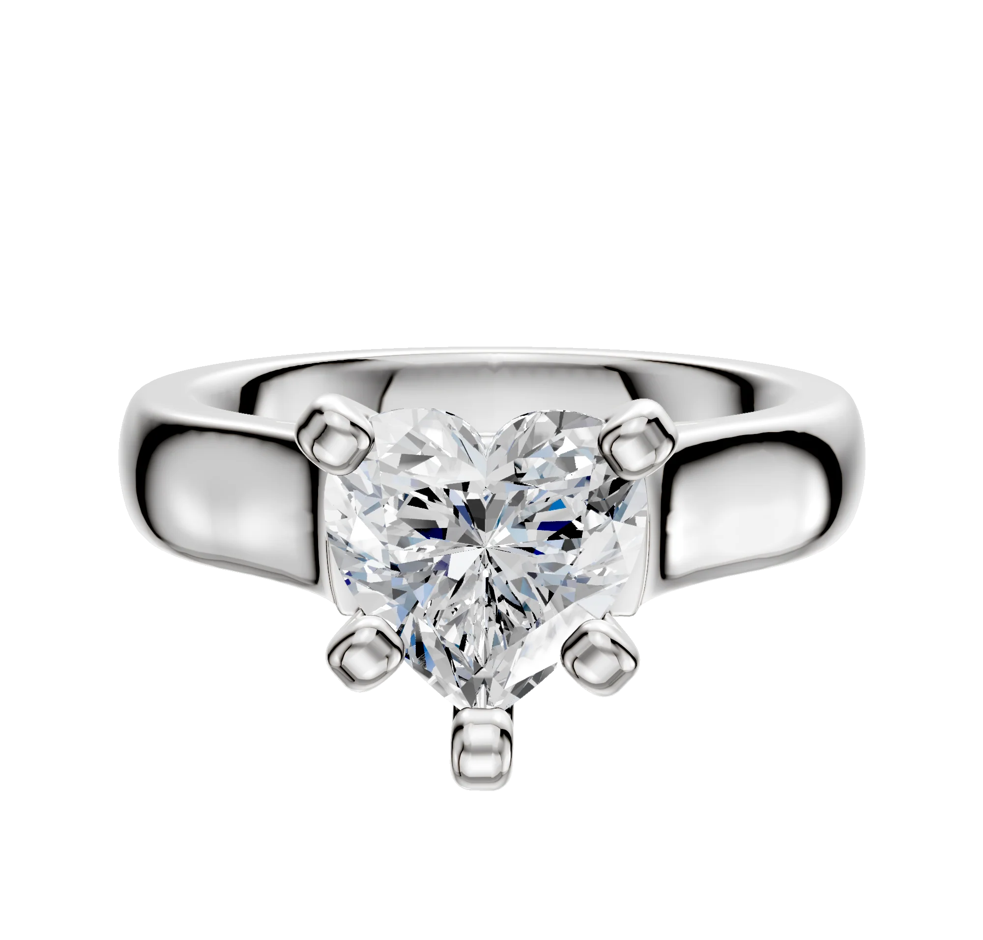 Platinum 4 Prong Cathedral Dome 4.0mm Engagement Ring