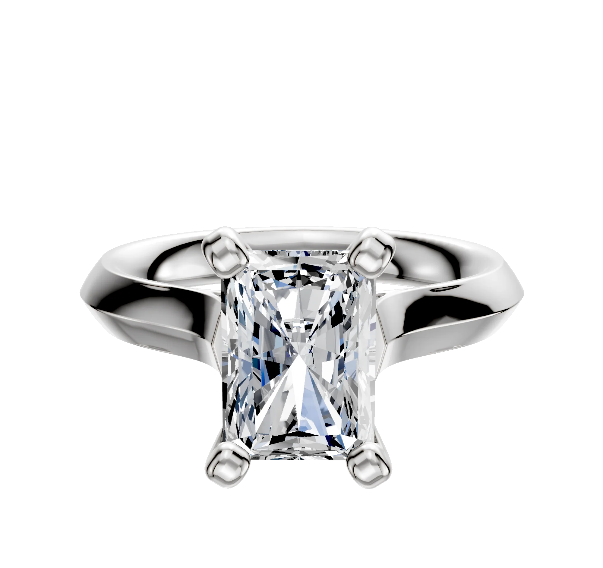Platinum 4 Prong Cathedral Knife Edge 3.0mm Engagement Ring
