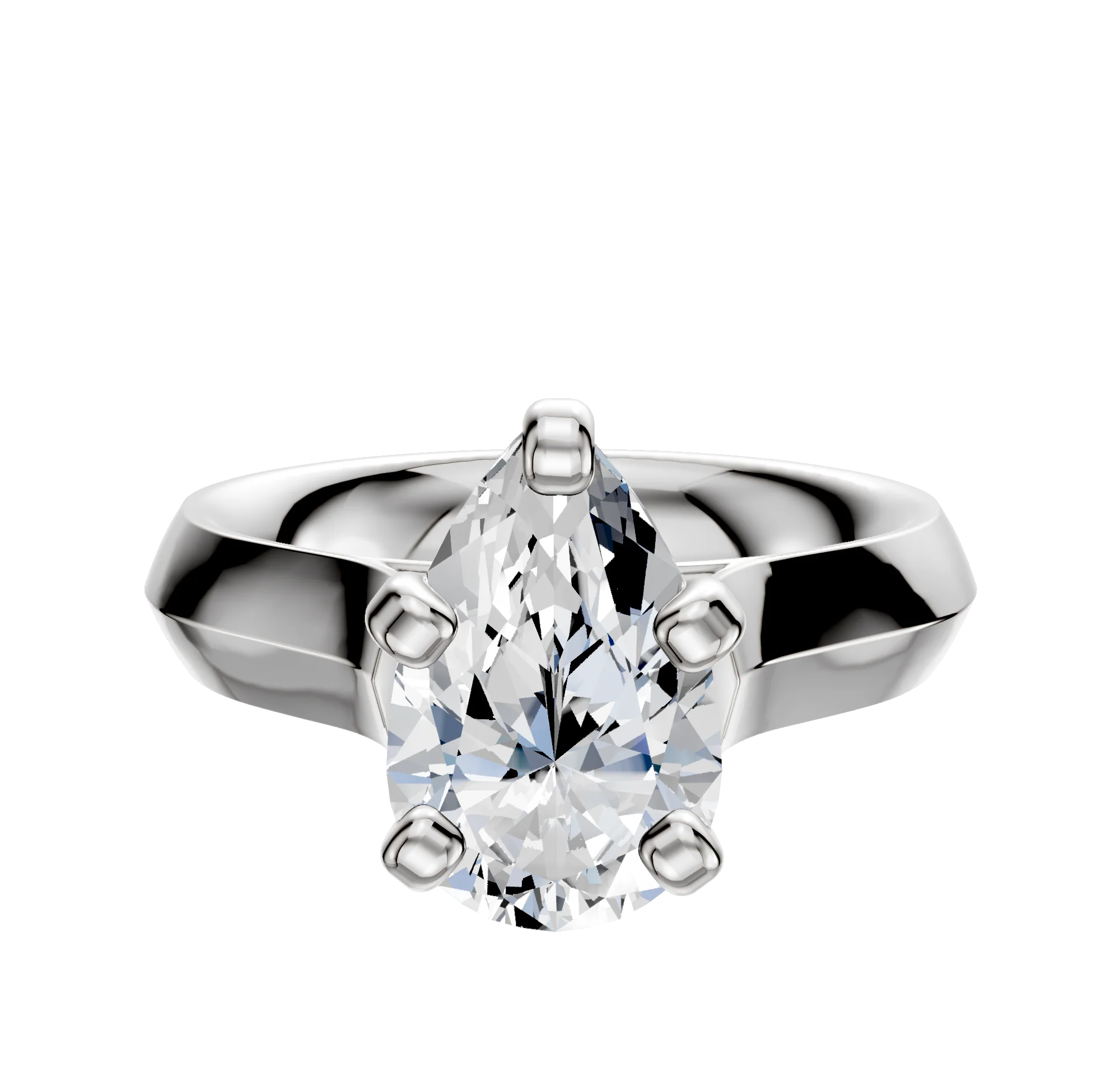 Platinum 4 Prong Cathedral Knife Edge 4.0mm Engagement Ring