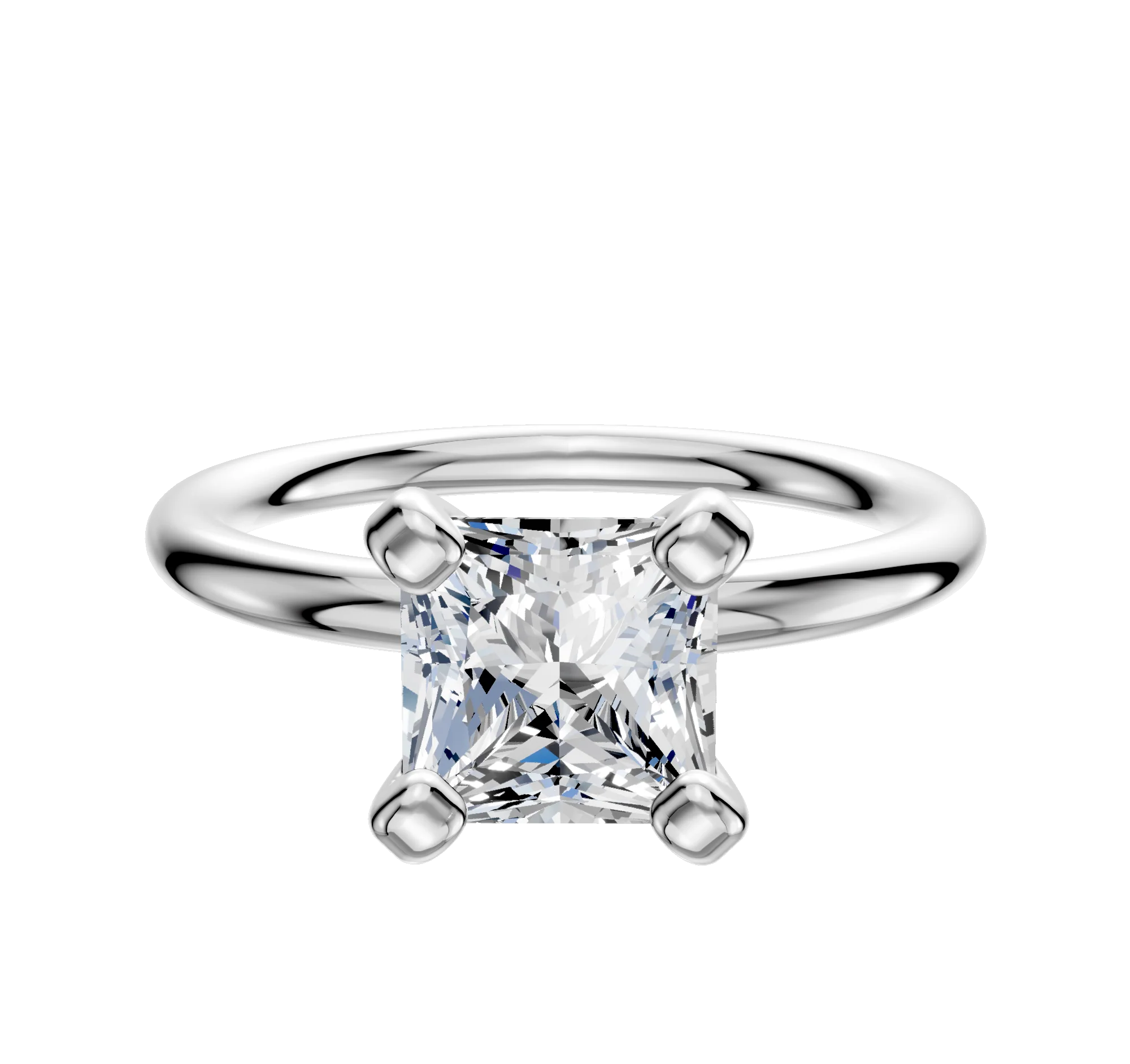 Platinum 4 Prong Classic Dome 2.0mm Engagement Ring