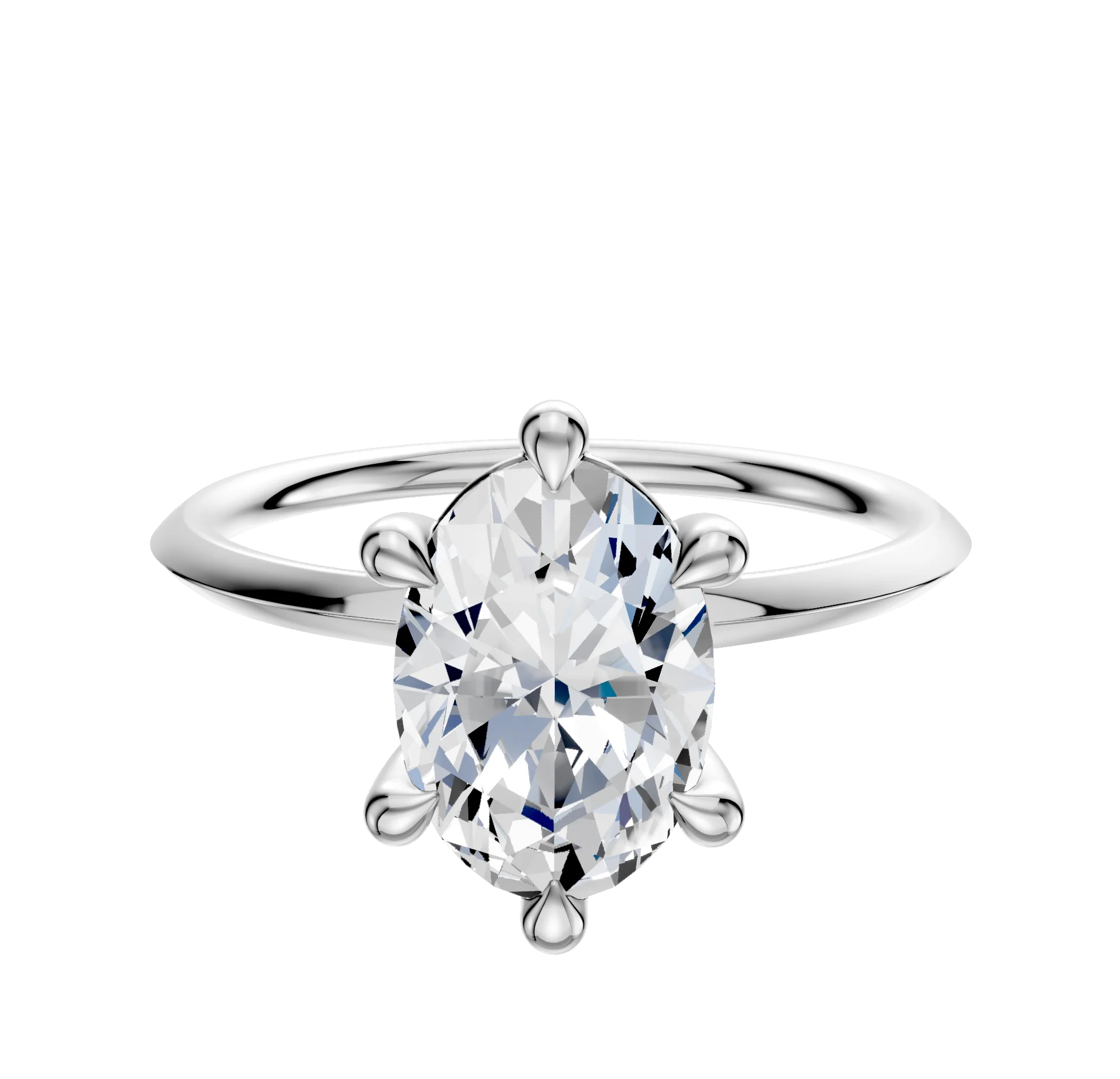 Platinum 6 Prong Basket Classic Knife Edge 1.5mm Engagement Ring