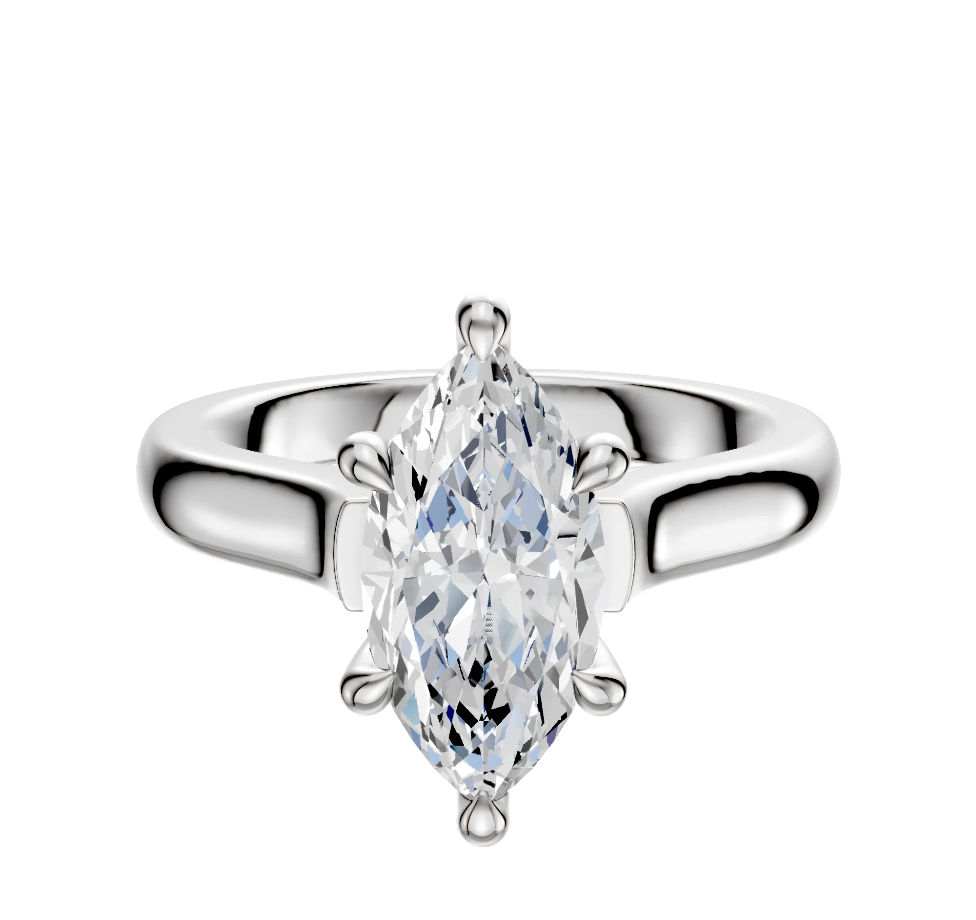 Platinum 6 Prong Hidden Halo Cathedral Dome 3.0mm Engagement Ring