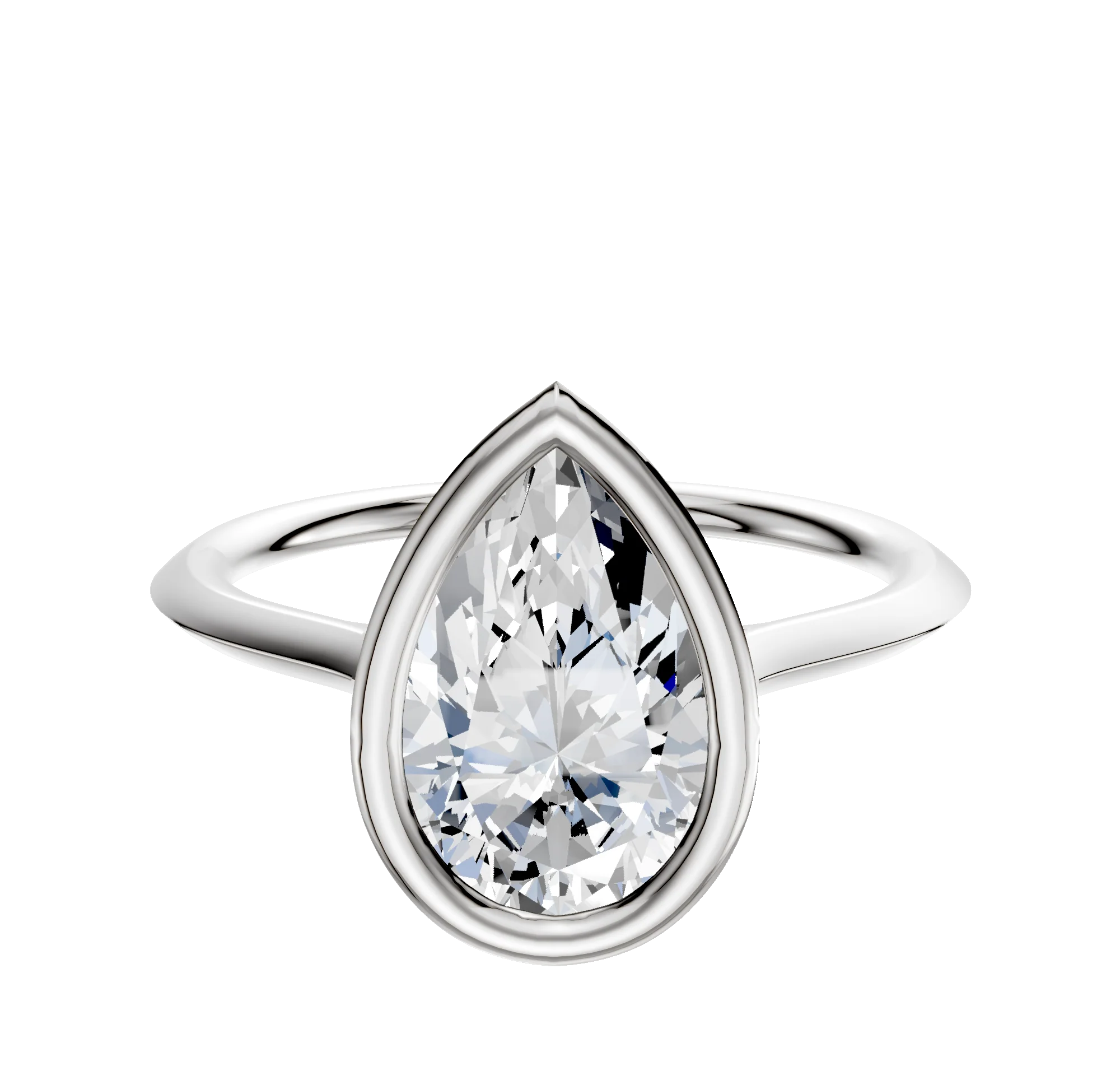 Platinum Bezel Full Bezel North/South Cathedral Knife Edge 1.5mm Engagement Ring