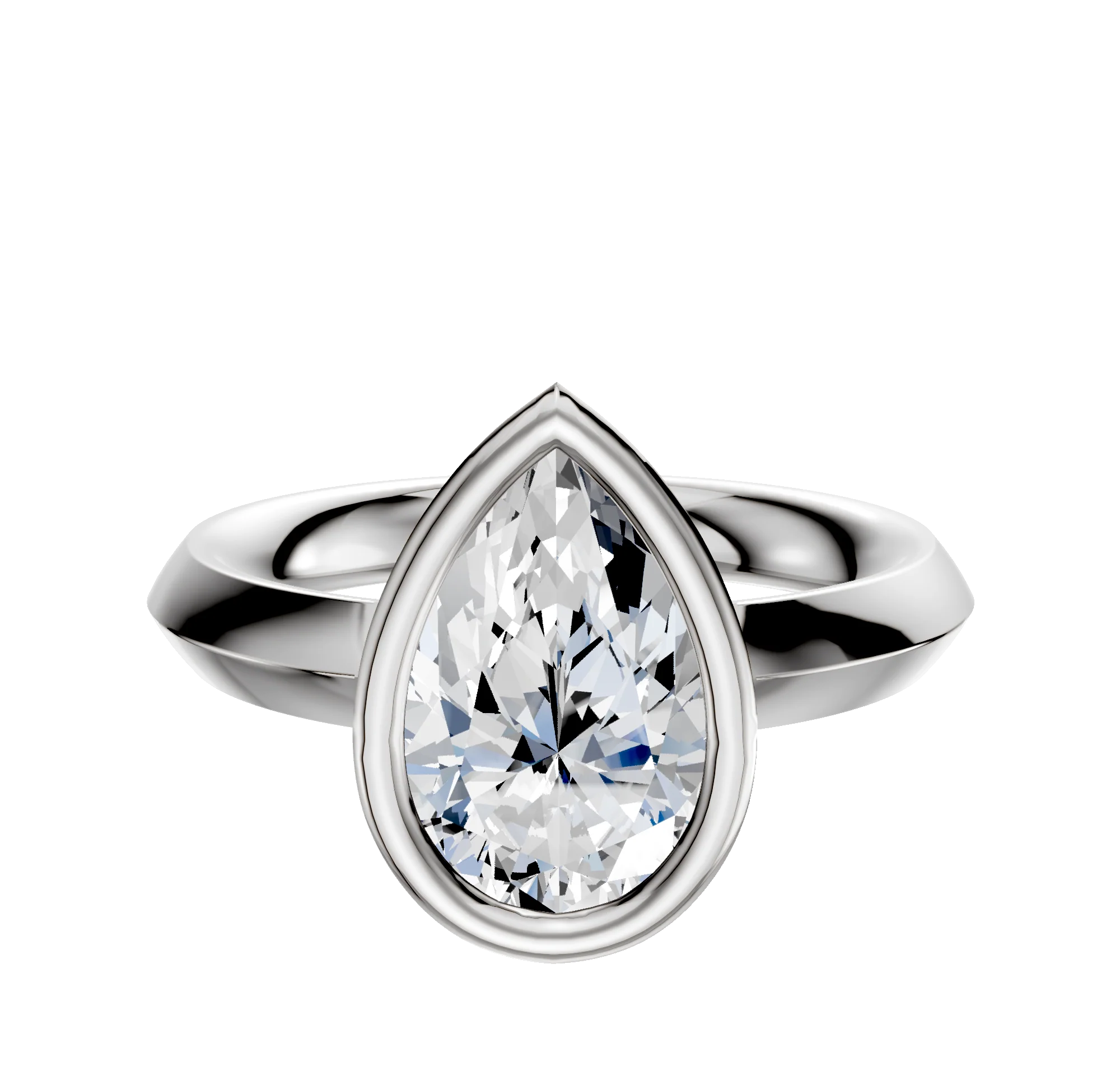 Platinum Bezel Full Bezel North/South Classic Knife Edge 3.0mm Engagement Ring