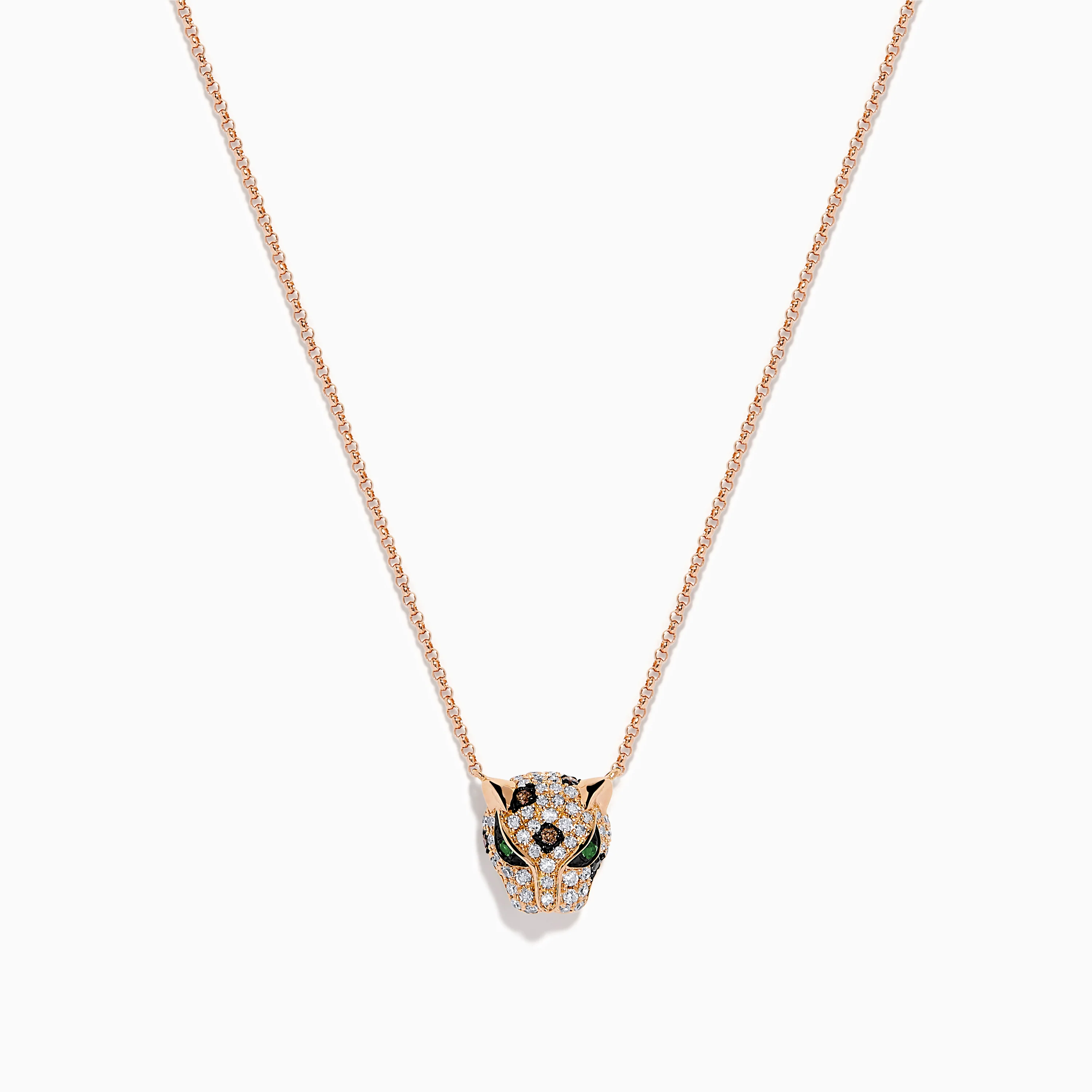 Signature 14K Rose Gold Diamond Panther Pendant