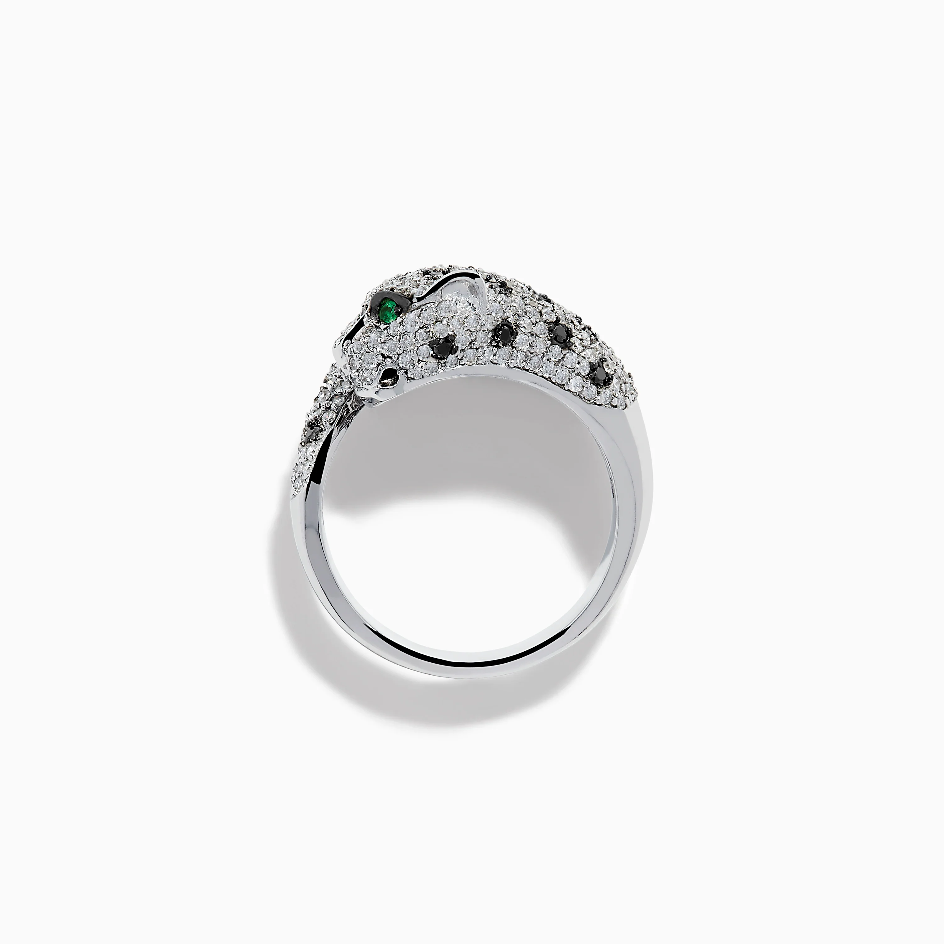 Signature 14K White Gold Diamond Bypass Panther Ring - Image 3