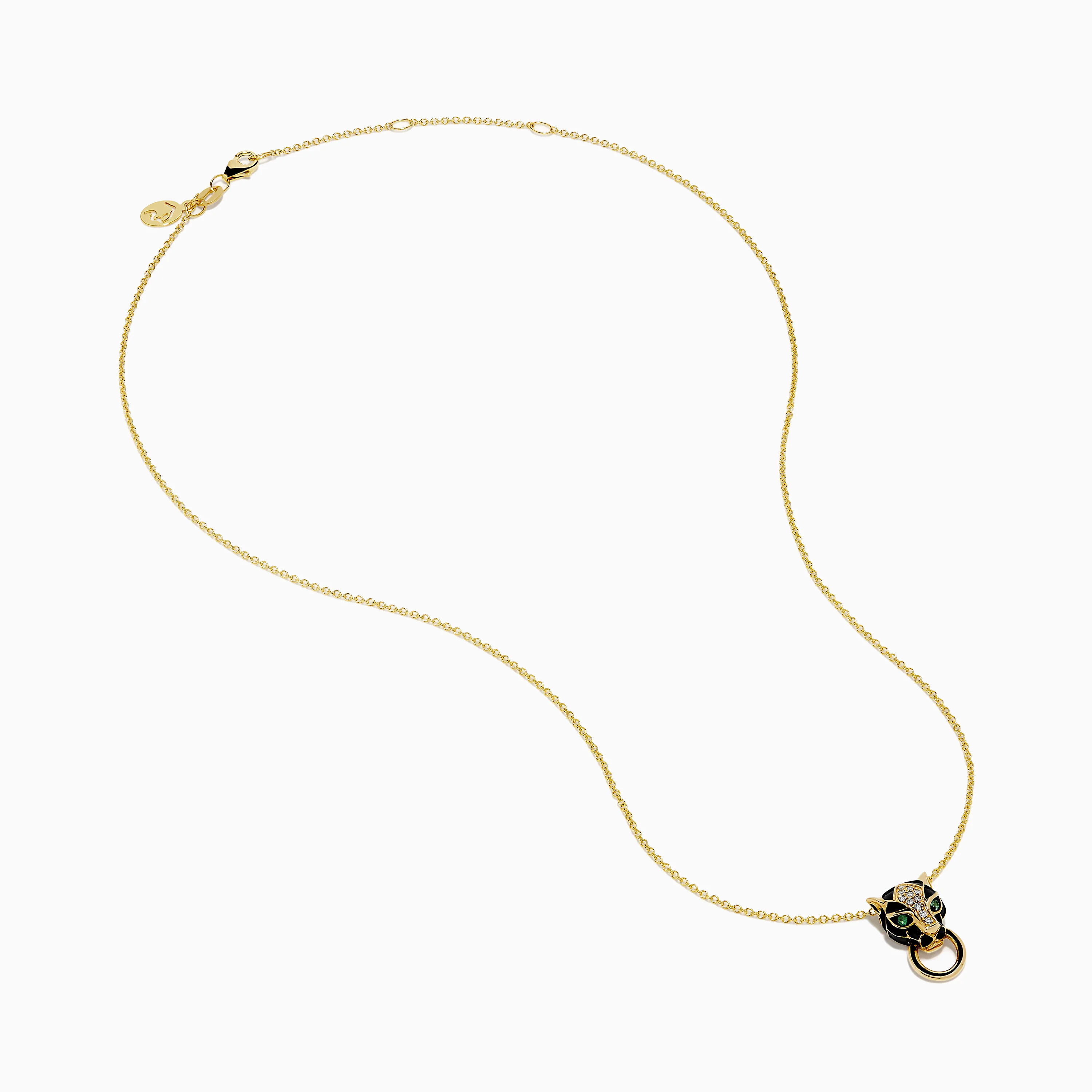 Signature 14K Yellow Gold Diamond and Rhodium Panther Pendant - Image 2