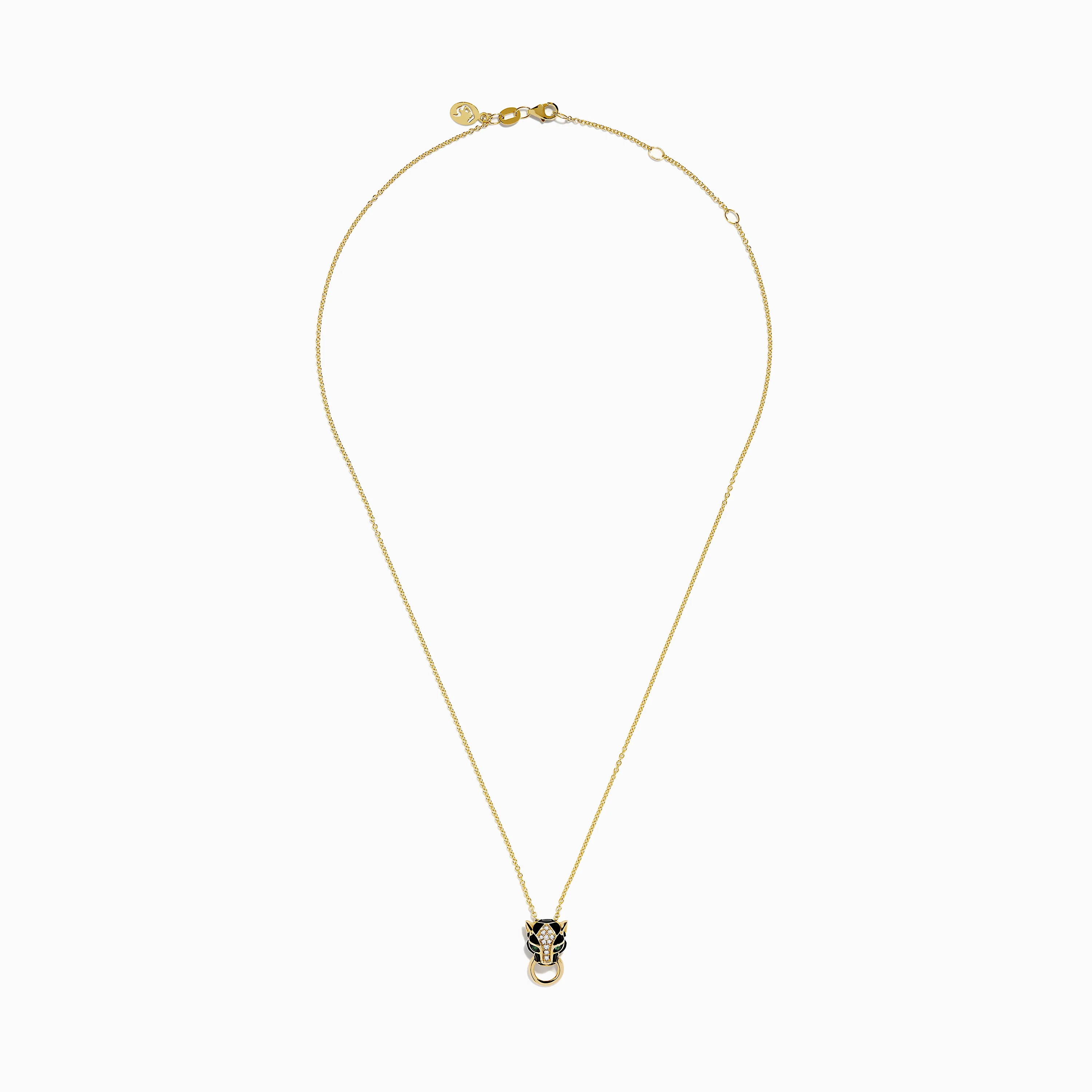 Signature 14K Yellow Gold Diamond and Rhodium Panther Pendant - Image 3
