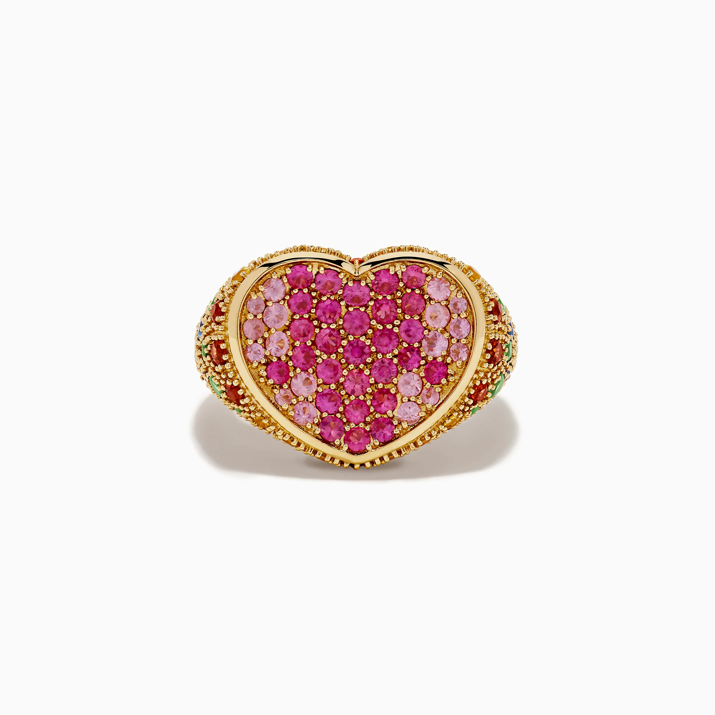 Watercolors 14K Yellow Gold Multi Sapphire Heart Ring